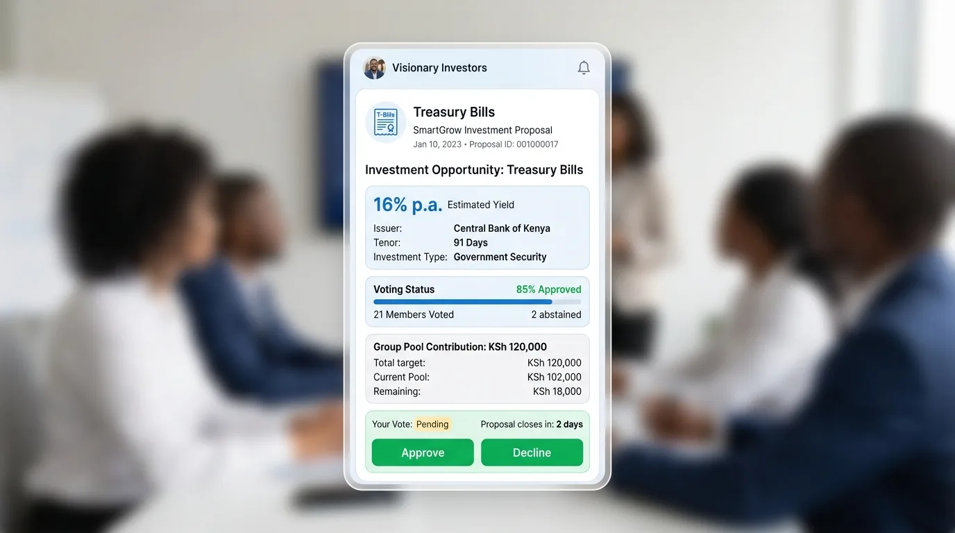 Group investment proposal with member voting
