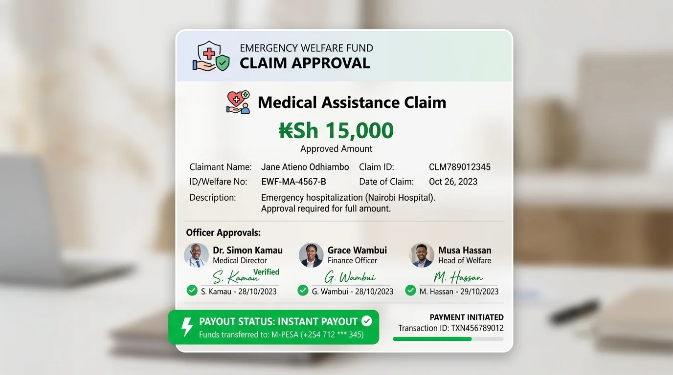 Emergency welfare claim approved by group officials